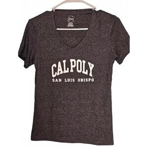 Cal Poly San Luis Obispo Women's Gray V-Neck T-Shirt -Gear for Sports Size Small
